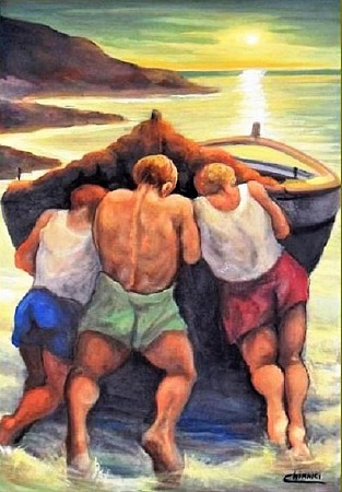 Pescatori con barche