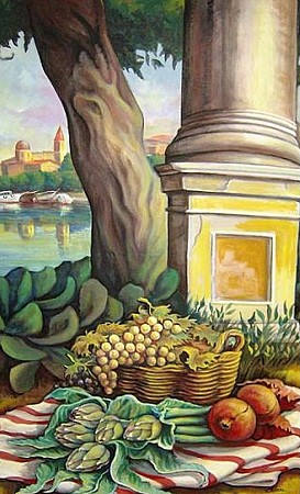 Still life with Landscape