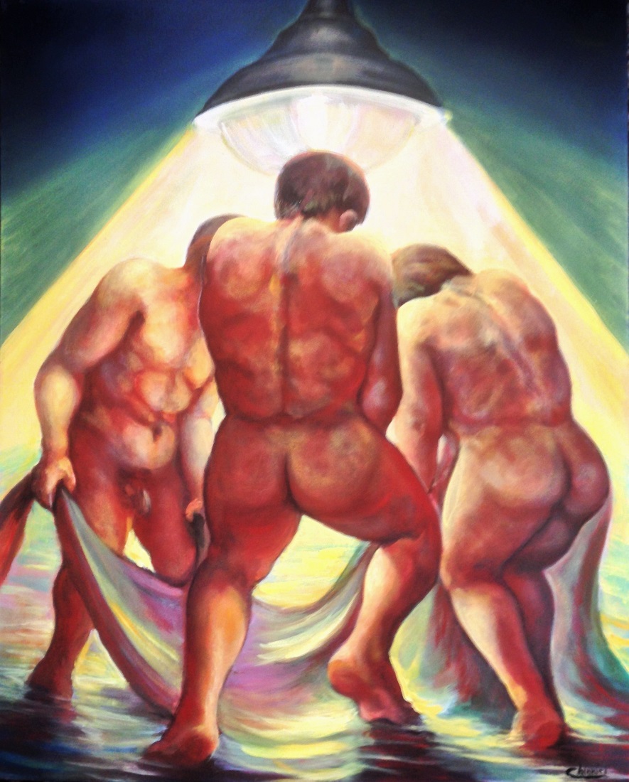 Fishermen under the lampara