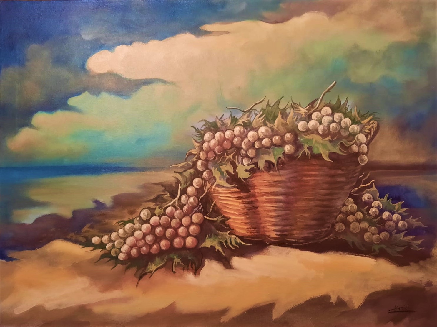 Basket of grapes
