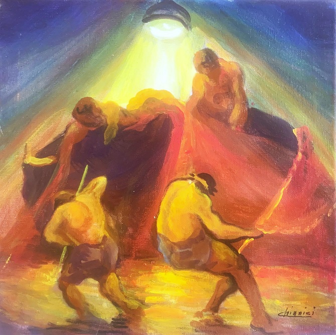 Fishermen under the Lampara